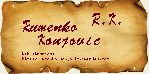 Rumenko Konjović vizit kartica